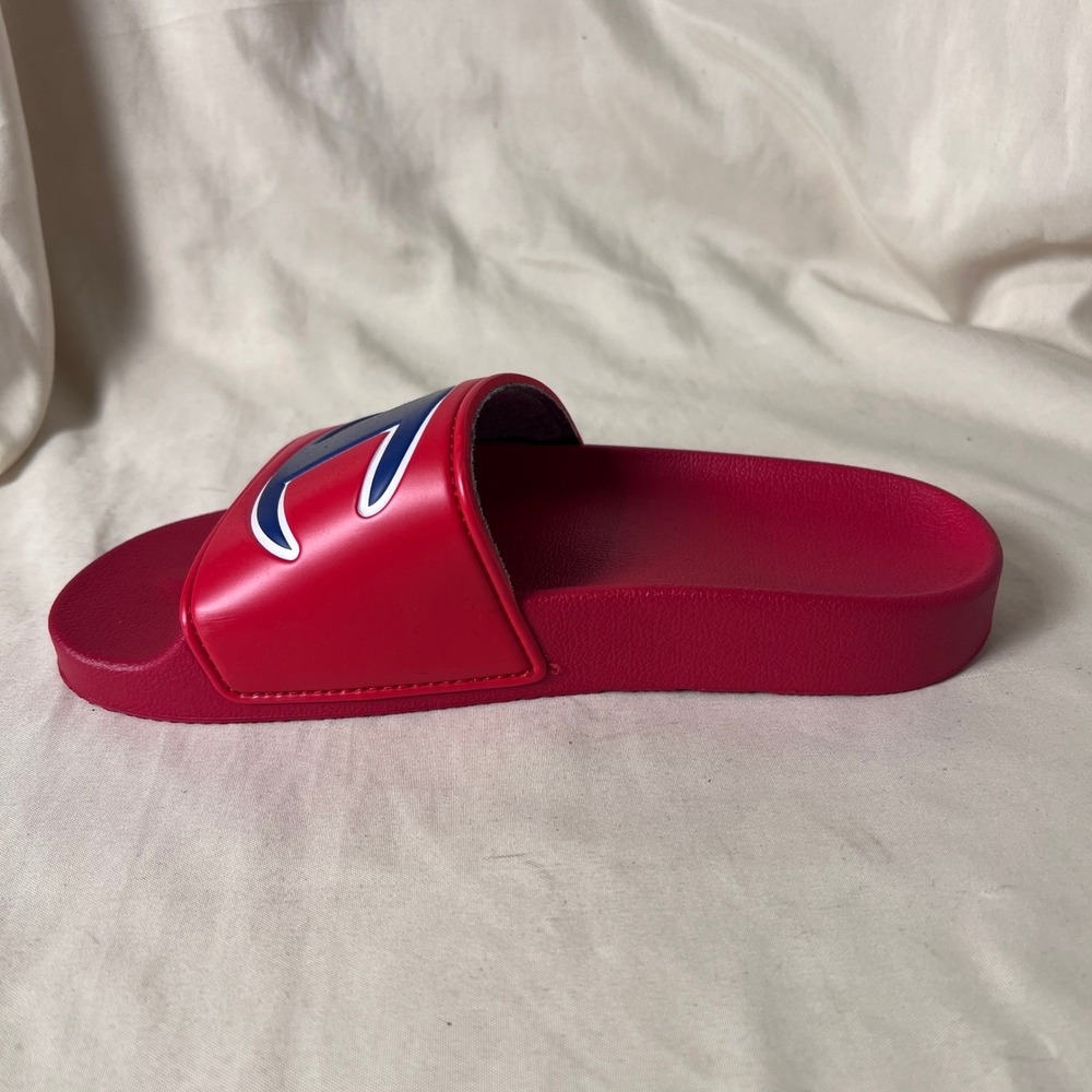 Champion Kids IPO Slides Red Blue White Athletic Sandals C Logo Slip On Shoes